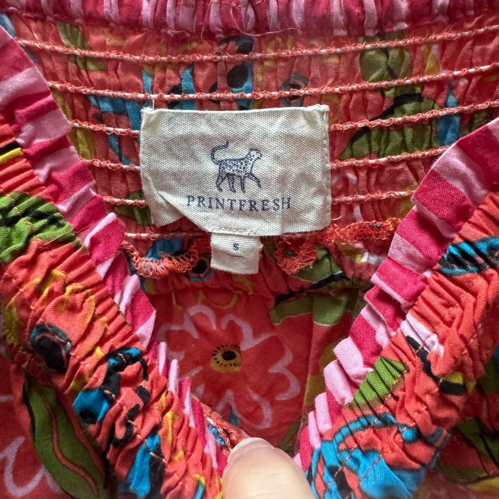 NWT Printfresh The Muse Dress Peach Cobbler Short Sleeve Midi Dress S - Picture 9 of 14